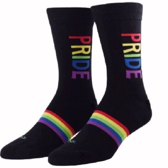 Pride Athletic Black Crew Socks – Adult NEW Fast Ship - Picture 1 of 3